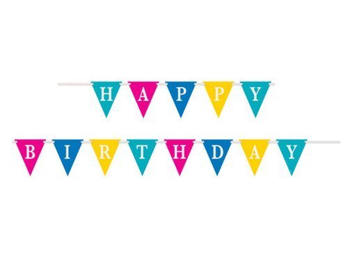 Happy Birthday flag banner - 274 cm - 1 pc