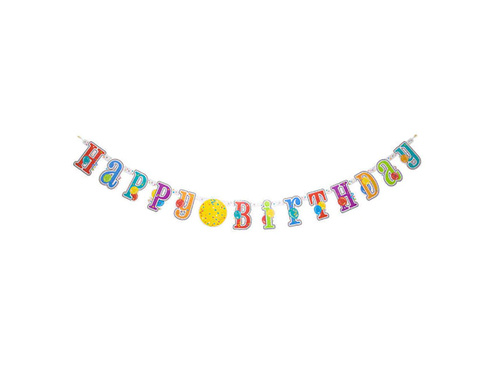 Happy Birthday jointed banner - 213 cm - 1 pc