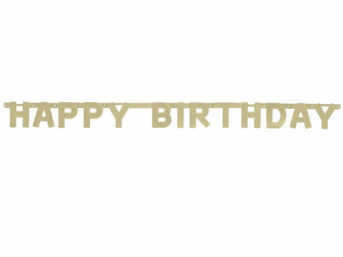 Happy Birthday jointed banner gold -  cm - 1 pc