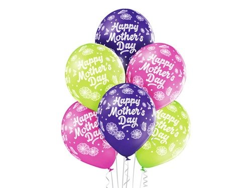 Happy Mother’s Day Balloons - 12" - 6 pcs