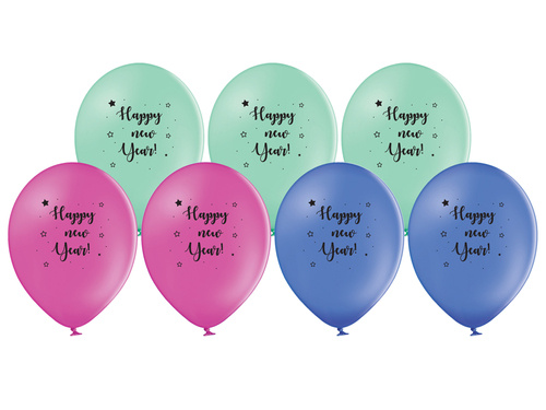 Happy New Year balloons - 12" - 50 pcs