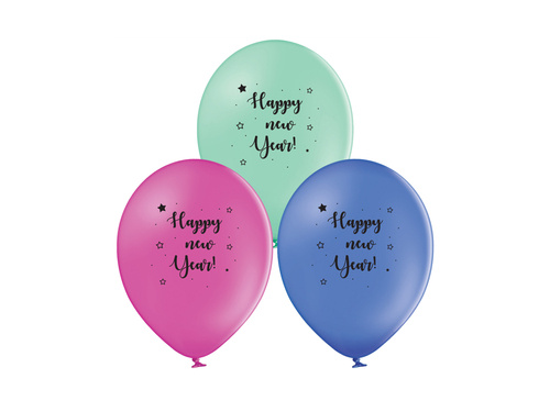Happy New Year balloons - 12" - 6 pcs