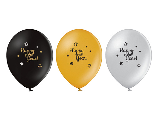 Happy New Year balloons - 12" - 6 pcs