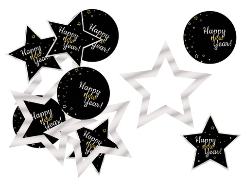 Happy New Year cutouts - 12 pcs