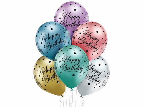 Happy birthday balloons - 30 cm - 6 pcs