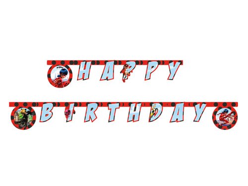 Hapy Birthday banner Miraculous - 1 pc