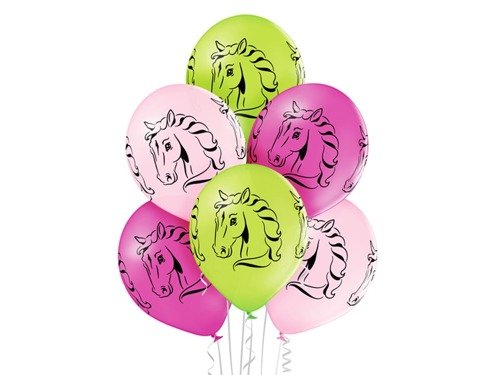 Horses Latex Balloons - 12" - 6 pcs