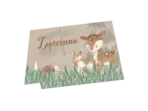 Invitation card Forest Animals - 6 pcs