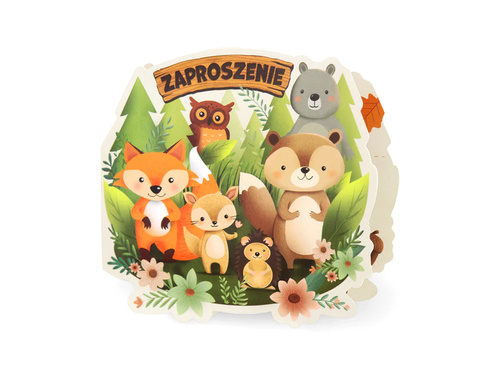 Invitation card Forest friends - 6 pcs