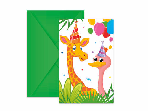 Invitation card Safari - 6 pcs