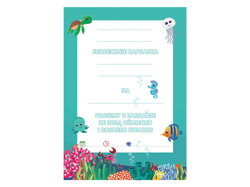Invitation card Underwater world - 6 pcs