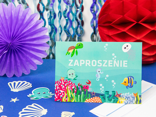 Invitation card Underwater world - 6 pcs