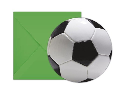 Invitation card & envelope Football Party - 6 pc