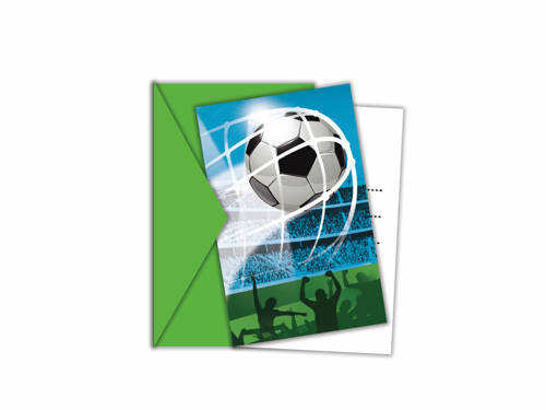 Invitation card & envelope Football Party - 6 pc