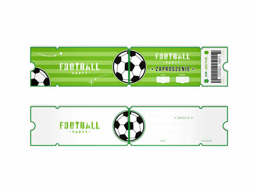 Invitation card & envelope Football Party - 6 pc