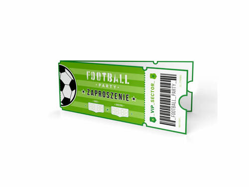 Invitation card & envelope Football Party - 6 pc