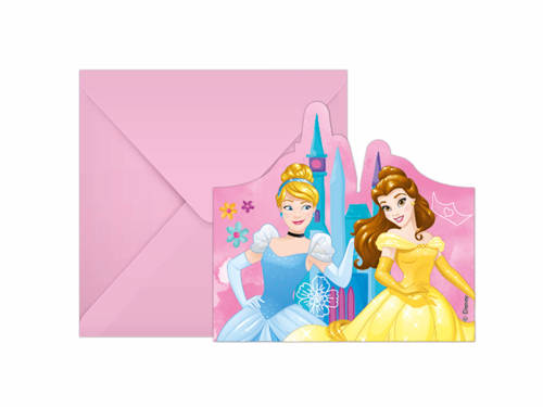 Invitation card & envelope Princess - 6 pc