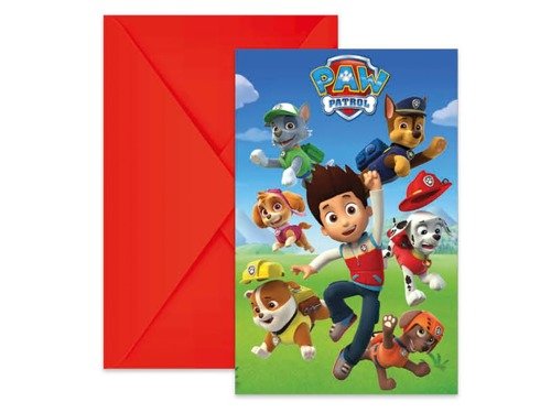 Invitations & Envelopes Paw Patrol - 6 pc