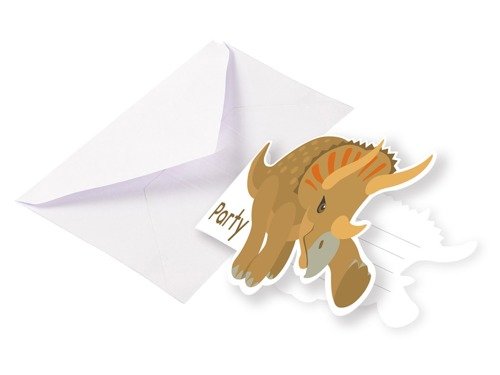 Invitations and Envelopes Happy Dinosaur - 8 pcs