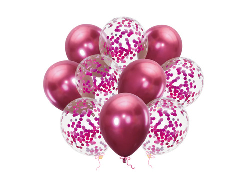 Latex Balloons with confetti - 30 cm - 10 pcs