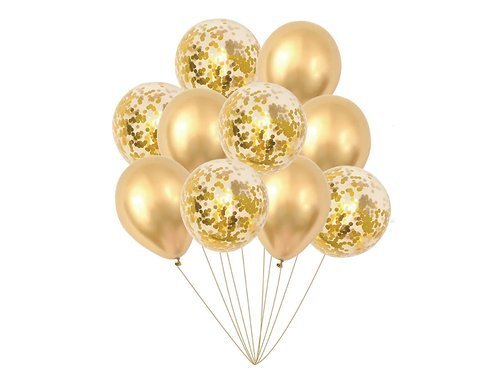 Latex Balloons with confetti - 30 cm - 10 pcs