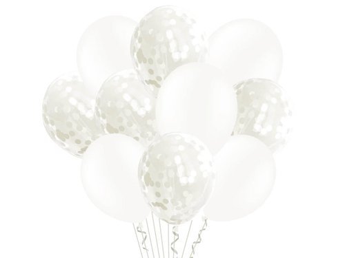 Latex Balloons with confetti - 30 cm - 20 pcs