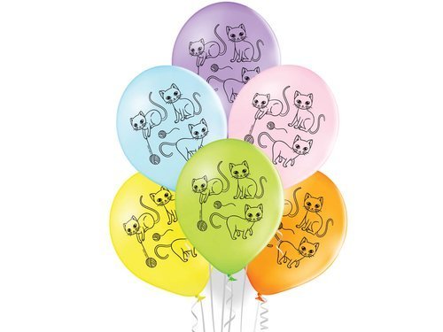 Latex ballon Cats - 27 cm - 6 pcs