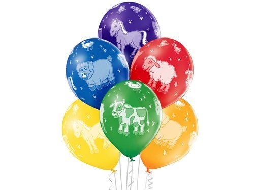 Latex ballon Farm Animals - 30 cm - 6 pcs