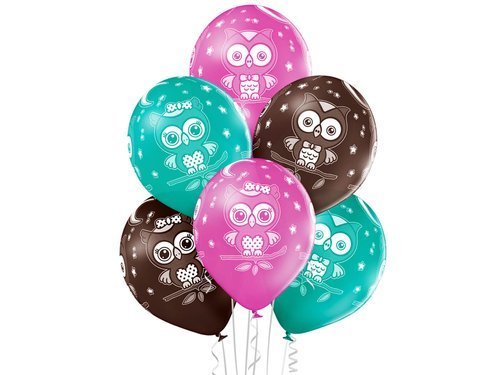 Latex ballon Owl - 30 cm - 6 pcs