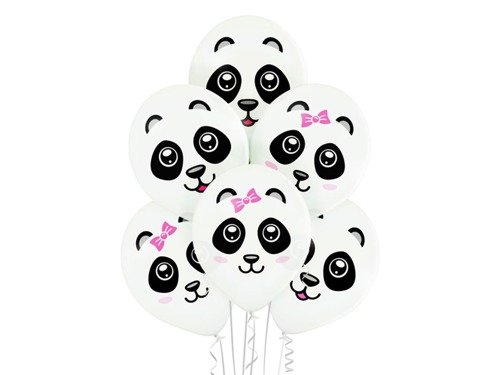 Latex ballon Pandas - 12" - 6 pcs