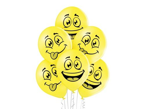 Latex ballon Smile - 27 cm - 6 pcs