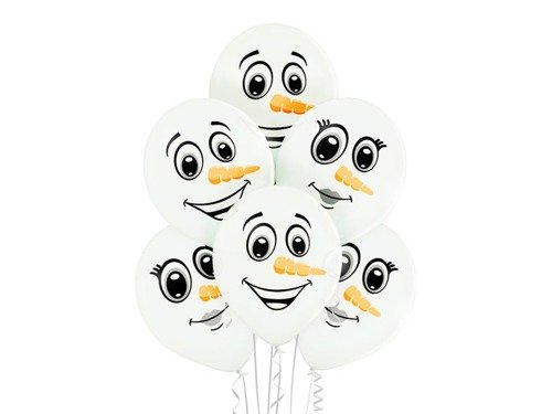 Latex ballon Snowman - 12" - 6 pcs