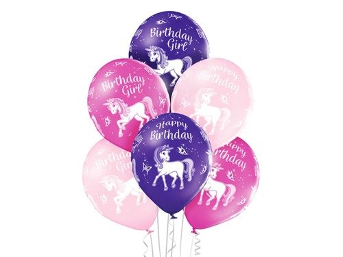 Latex ballon Unicorn - 12" - 6 pcs