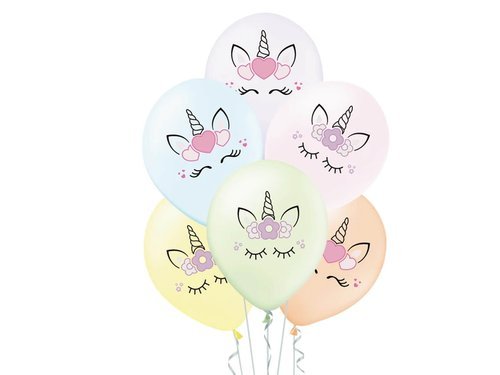 Latex ballons Unicorn - 30 cm - 6 pcs