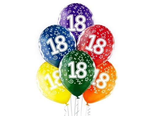 Latex balloons 18 - 12" - 6 pcs