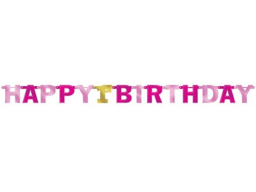 Letter Banner 1st Birthday Pink 213cm