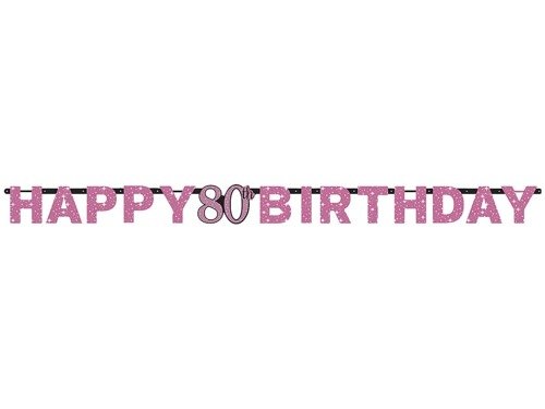 Letter Banner Sparkling Celebration age 80 Pink - 1 pc