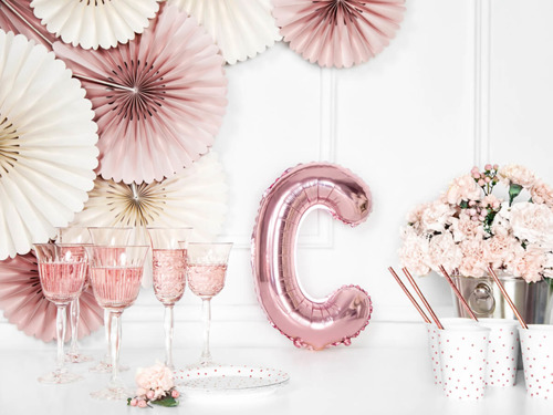 Letter "C" Rose Gold Foil Balloon - 35 cm - 1 pc