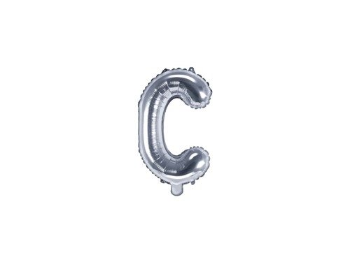 Letter "C" Silver Foil Balloon - 35 cm - 1 pc