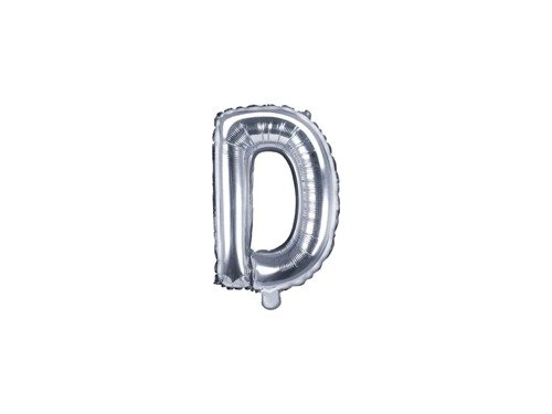 Letter "D" Silver Foil Balloon - 35 cm - 1 pc