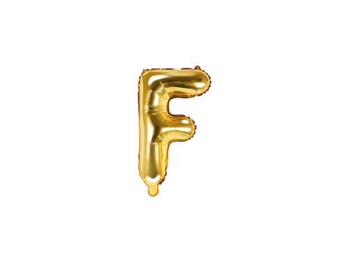 Letter "F" Gold Foil Balloon - 35 cm - 1 pc