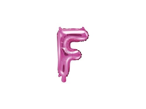 Letter "F" Pink Foil Balloon - 35 cm - 1 pc