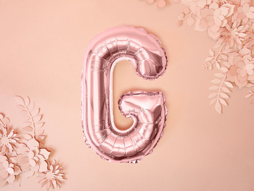 Letter "G" Rose Gold Foil Balloon - 35 cm - 1 pc