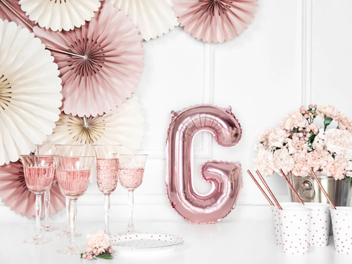 Letter "G" Rose Gold Foil Balloon - 35 cm - 1 pc