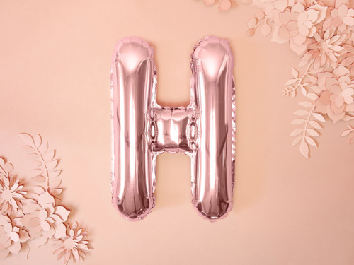 Letter "H" Rose Gold Foil Balloon - 35 cm - 1 pc