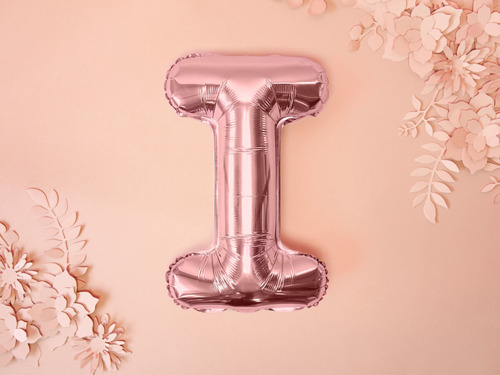 Letter "I" Rose Gold Foil Balloon - 35 cm - 1 pc