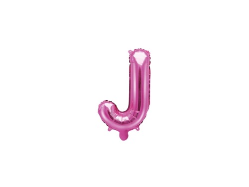 Letter "J" Pink Foil Balloon - 35 cm - 1 pc