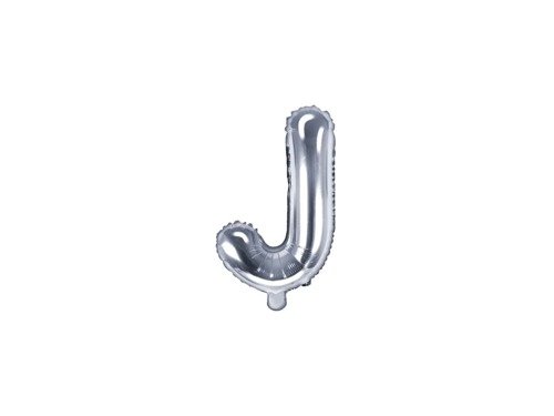 Letter "J" Silver Foil Balloon - 35 cm - 1 pc