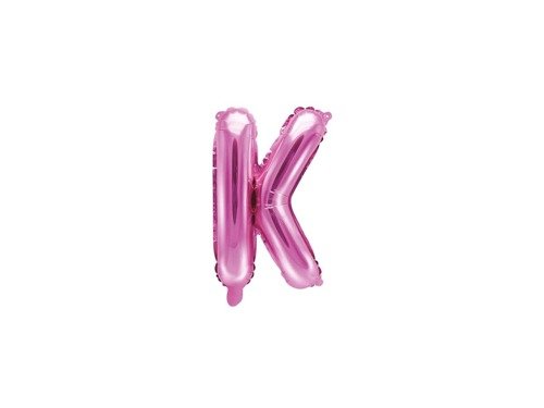 Letter "K" Pink Foil Balloon - 35 cm - 1 pc