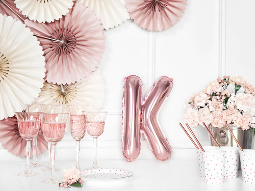 Letter "K" Rose Gold Foil Balloon - 35 cm - 1 pc